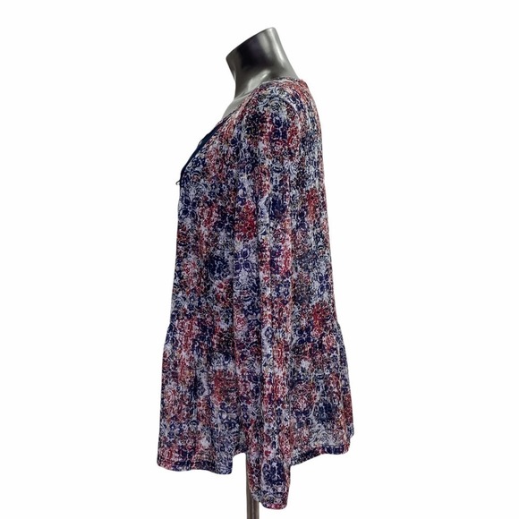 DEPT222 Floral Embroidered Tassel Tie L/S Blouse - Picture 3 of 12
